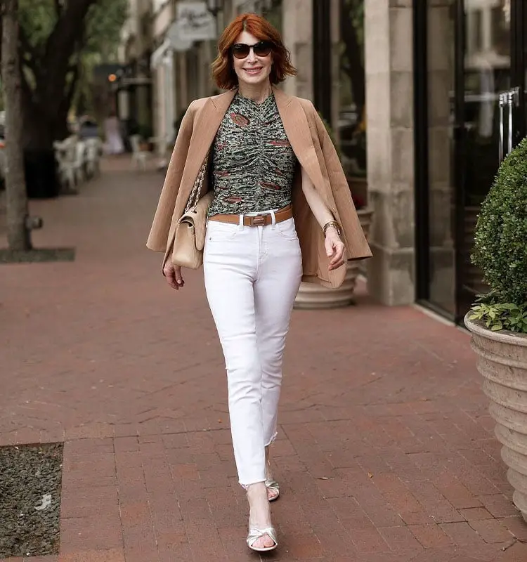 Camel Blazer With Slim Fit Jeans — Chic Style Inspo