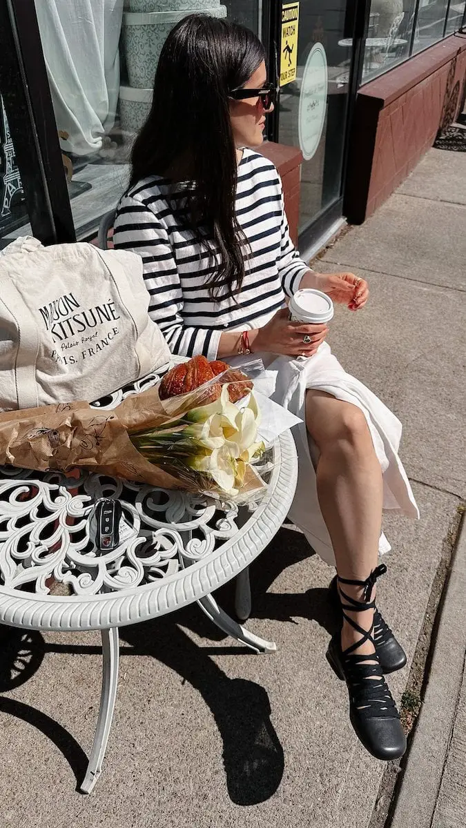 Striped Top With White Skirt — Chic Style Inspo