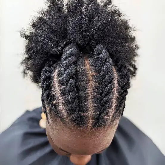 Braided Crown With Textured Puffs Braided Crown With Textured Puffs — Classy 4c Hairstyles