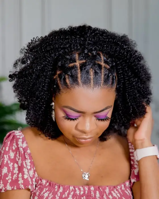 Geometric Braids With Natural Texture Geometric Braids With Natural Texture — Classy 4c Hairstyles