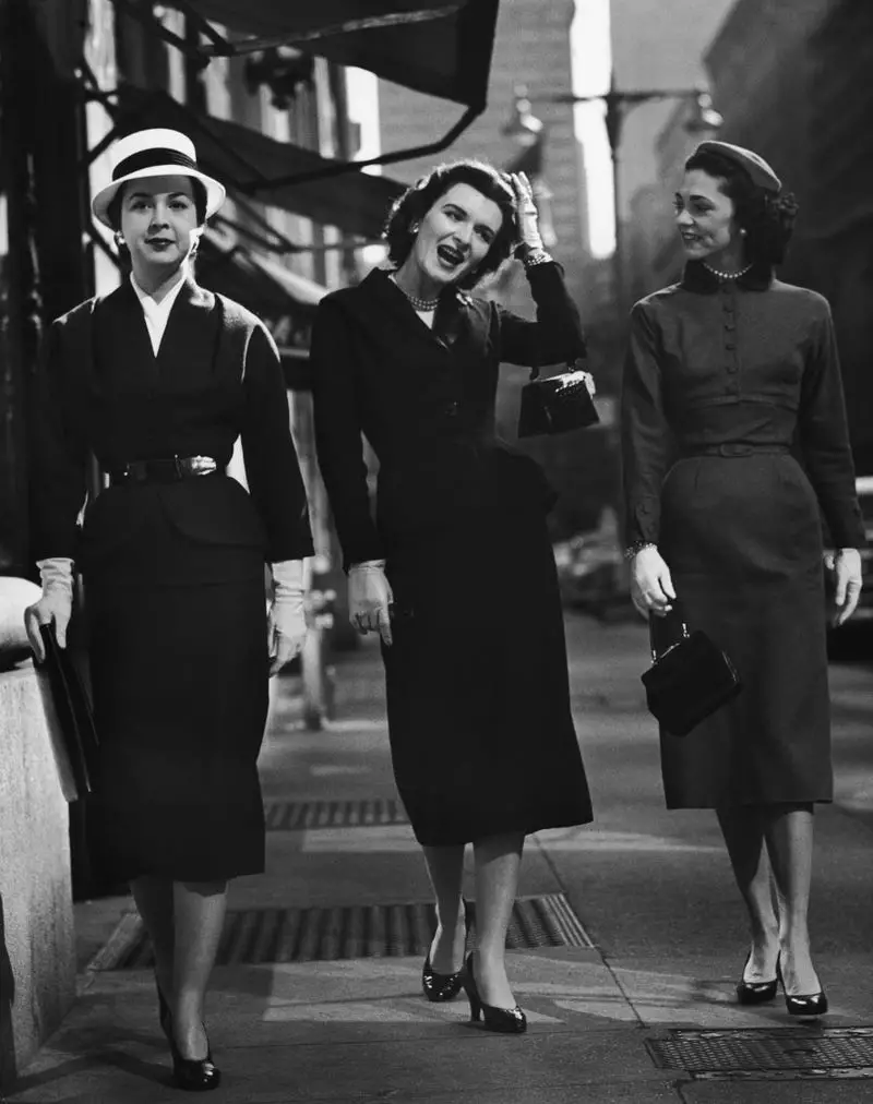 Monochromatic Skirt Suits With Elegant Hats — Classy 50s Style