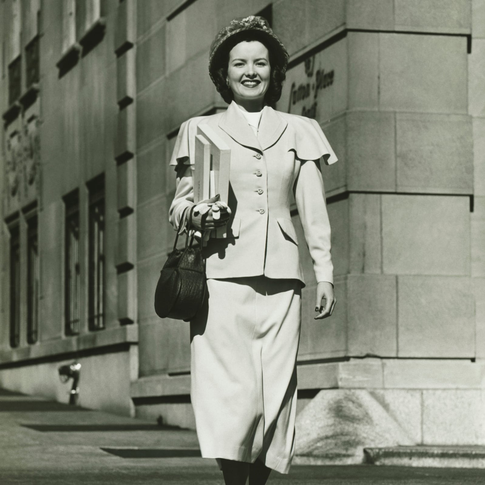 Pale Yellow Suit With Capelet Detail — Classy 50s Style
