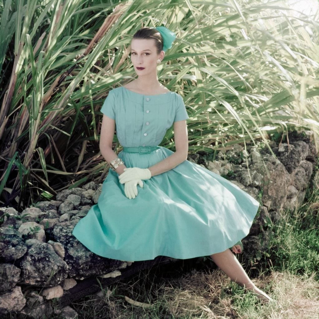 Teal Fit-and-Flare Dress With Full Circle Skirt — Classy 50s Style