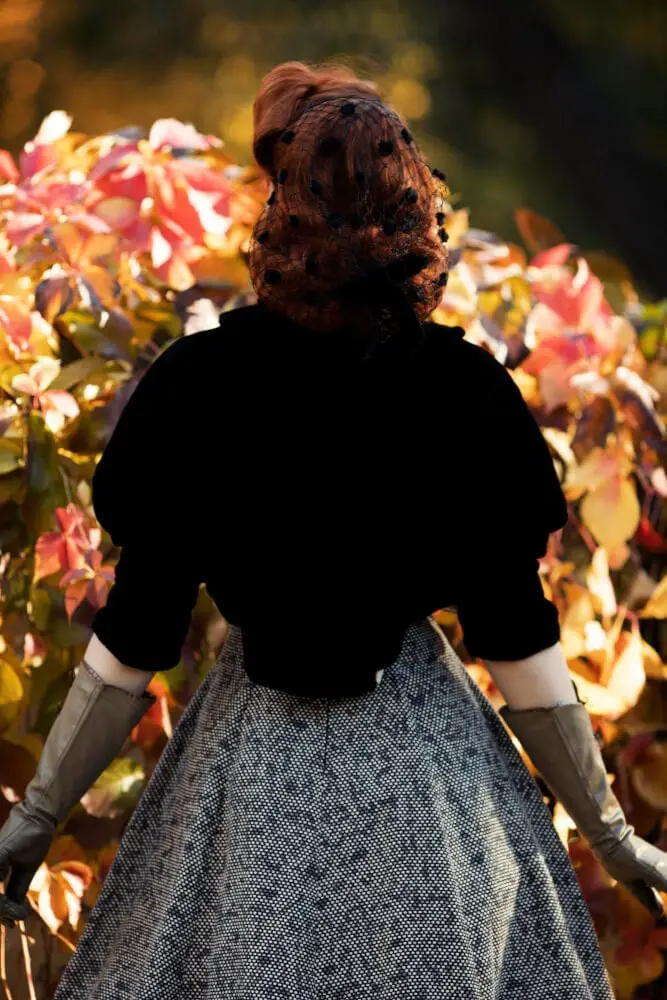 Black Velvet Bolero With Tweed A-Line Skirt — Classy 50s Style