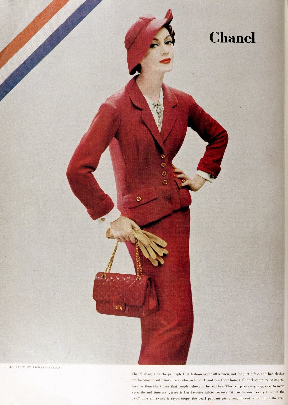 Red Structured Suit With White Shirt — Classy 50s Style