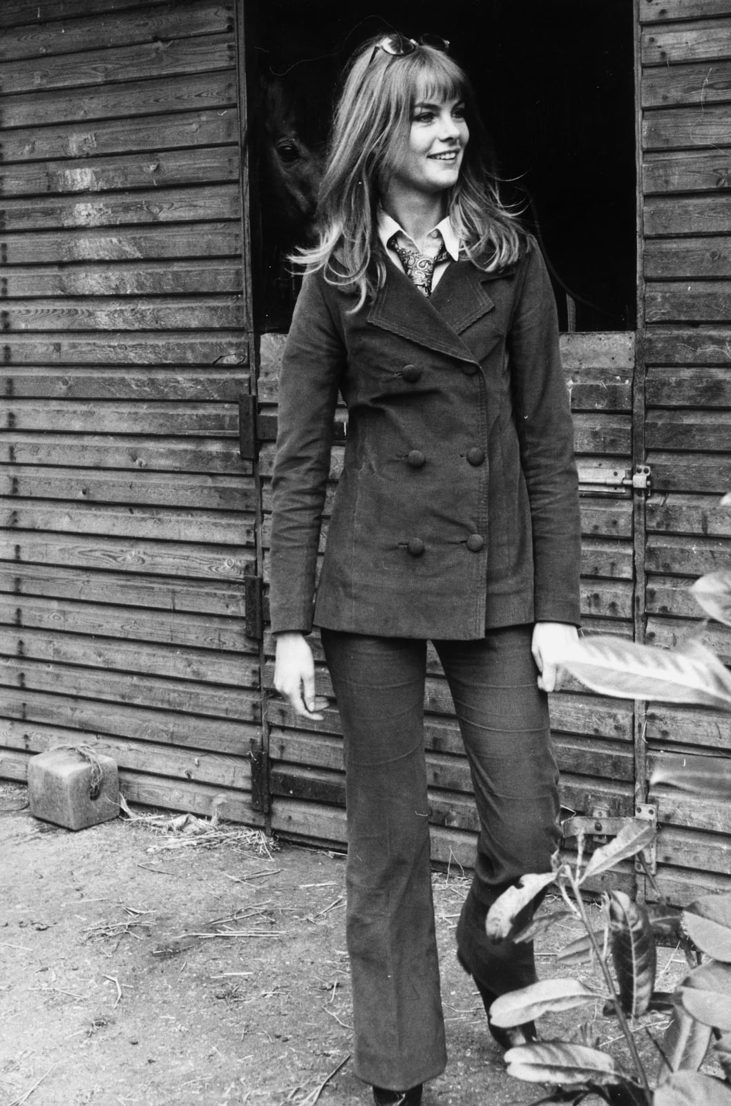Dark Double-Breasted Suit with Flared Trousers — Classy 60s Outfits