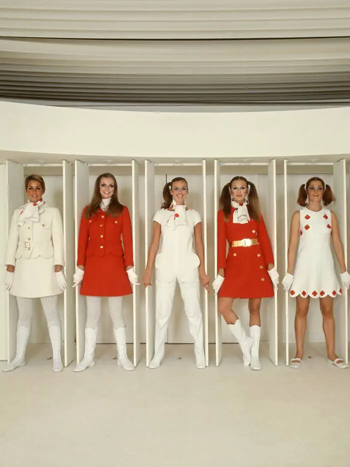 Structured White Jacket and A-line Skirt with Go-Go Boots — Classy 60s Outfits