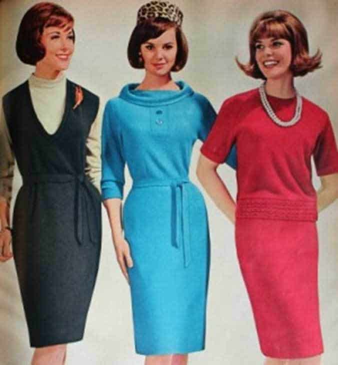 Vibrant Knitted Sheath Dresses — Classy 60s Outfits