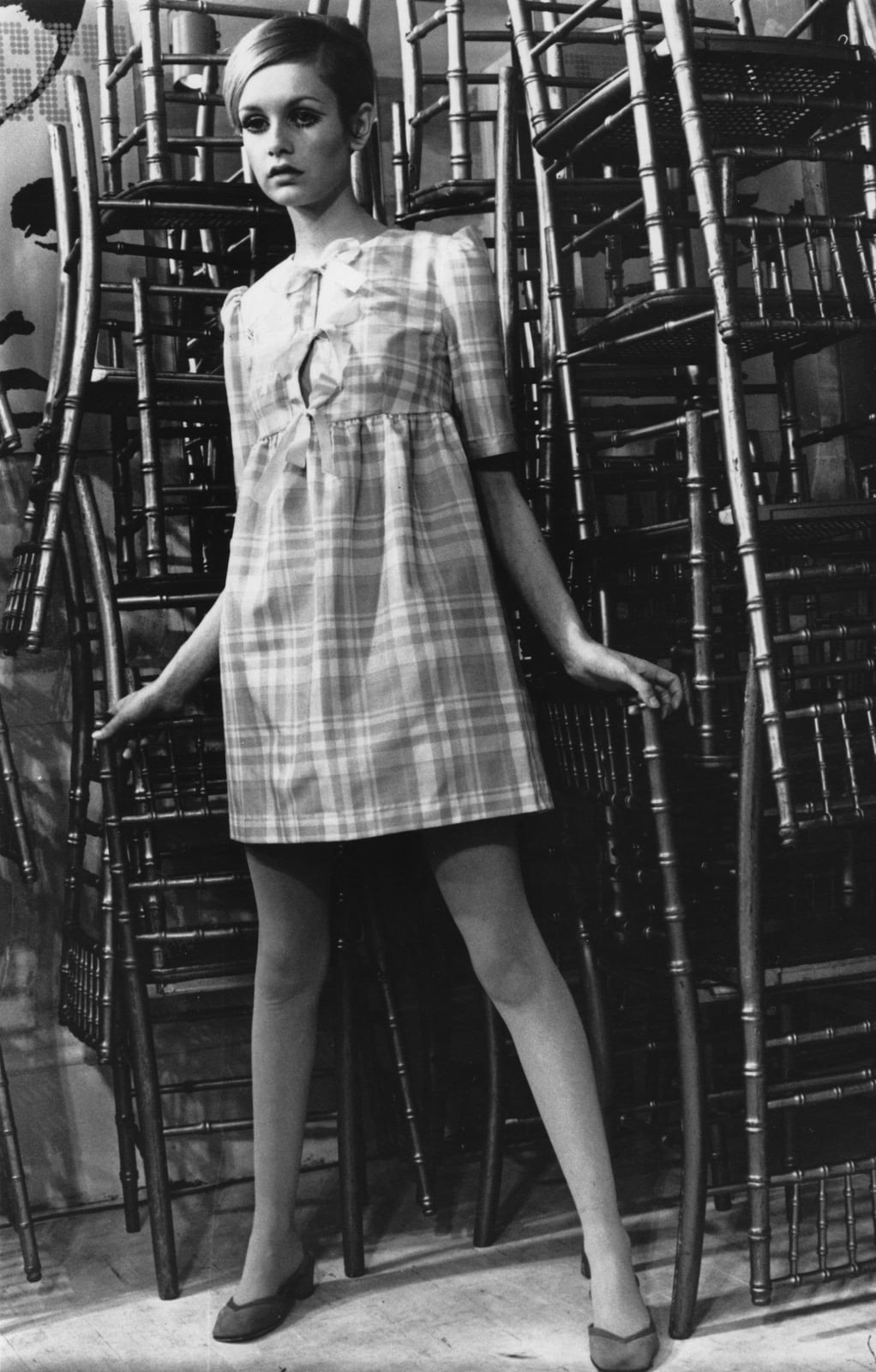 Youthful Plaid A-line Mini Dress — Classy 60s Outfits