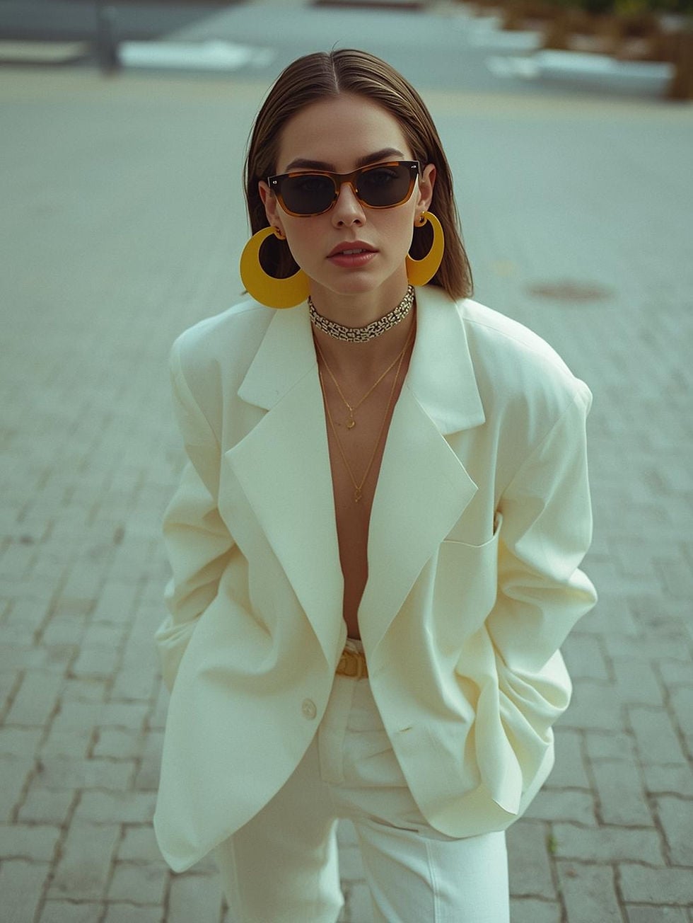 Oversized Cream Blazer Business Casual Oversized Cream Blazer Business Casual — Classy 80s Style
