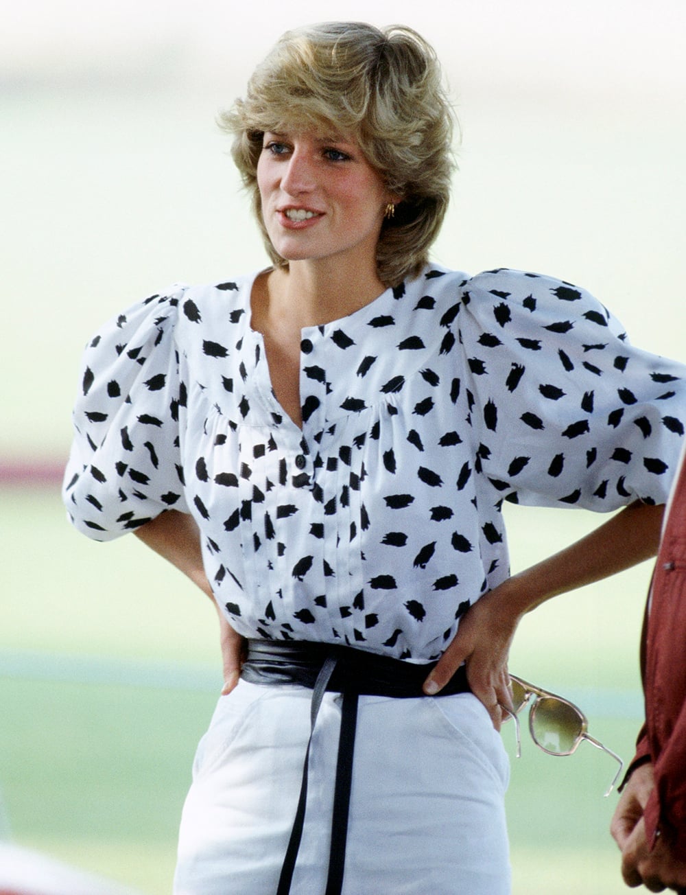 Black and White Puffy Sleeve Silk Blouse Black and White Puffy Sleeve Silk Blouse — Classy 80s Style