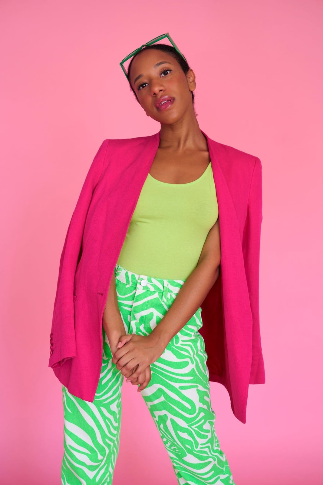Hot Pink Oversized Blazer Statement Look Hot Pink Oversized Blazer Statement Look — Classy 80s Style