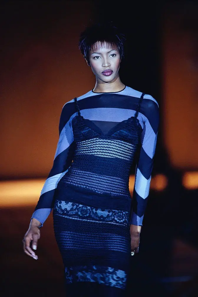 Layered Knit and Sheer Evening Dress — Classy 90s Outfits