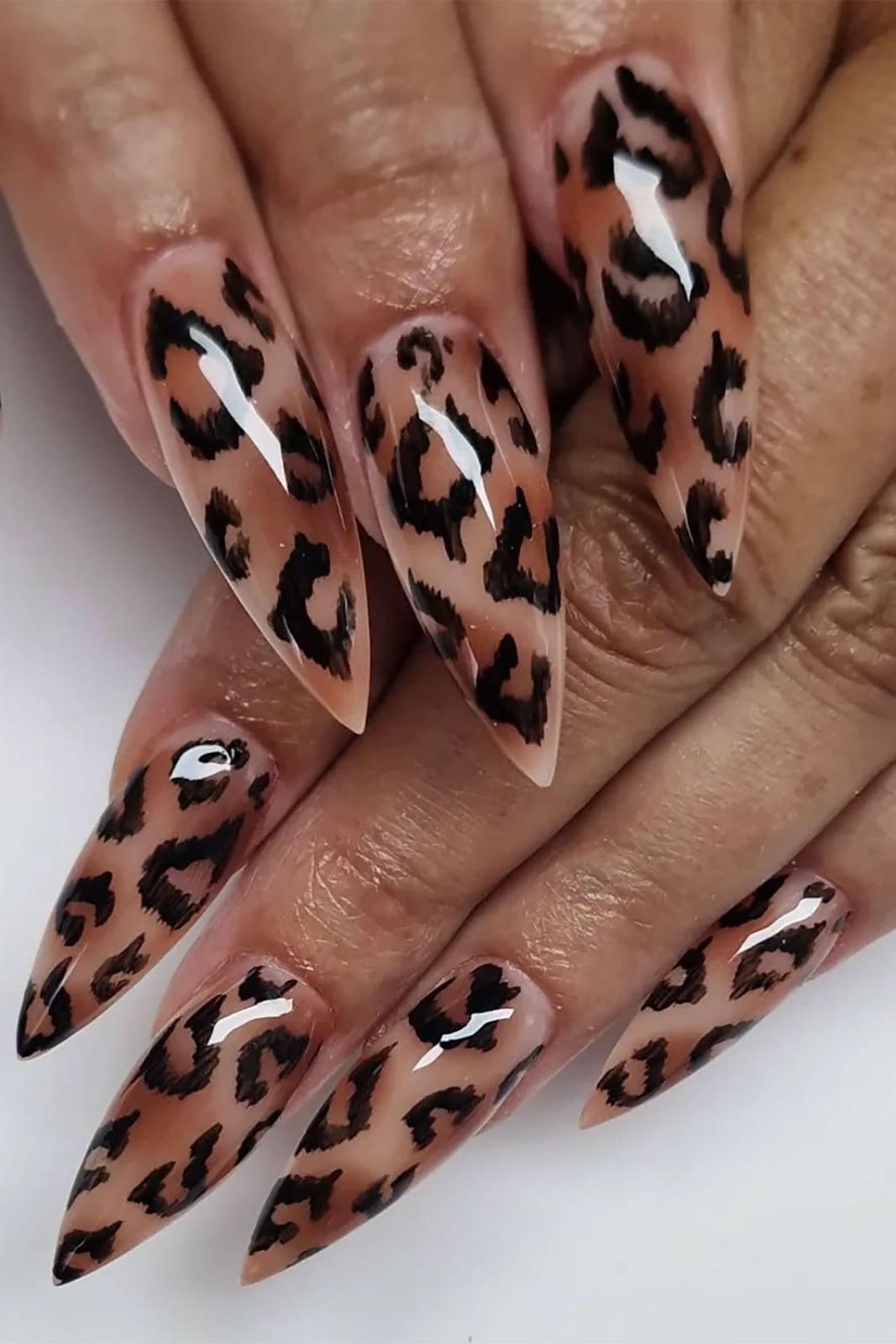 Stiletto Black Leopard Print Stiletto Black Leopard Print — Classy Animal Print Nails