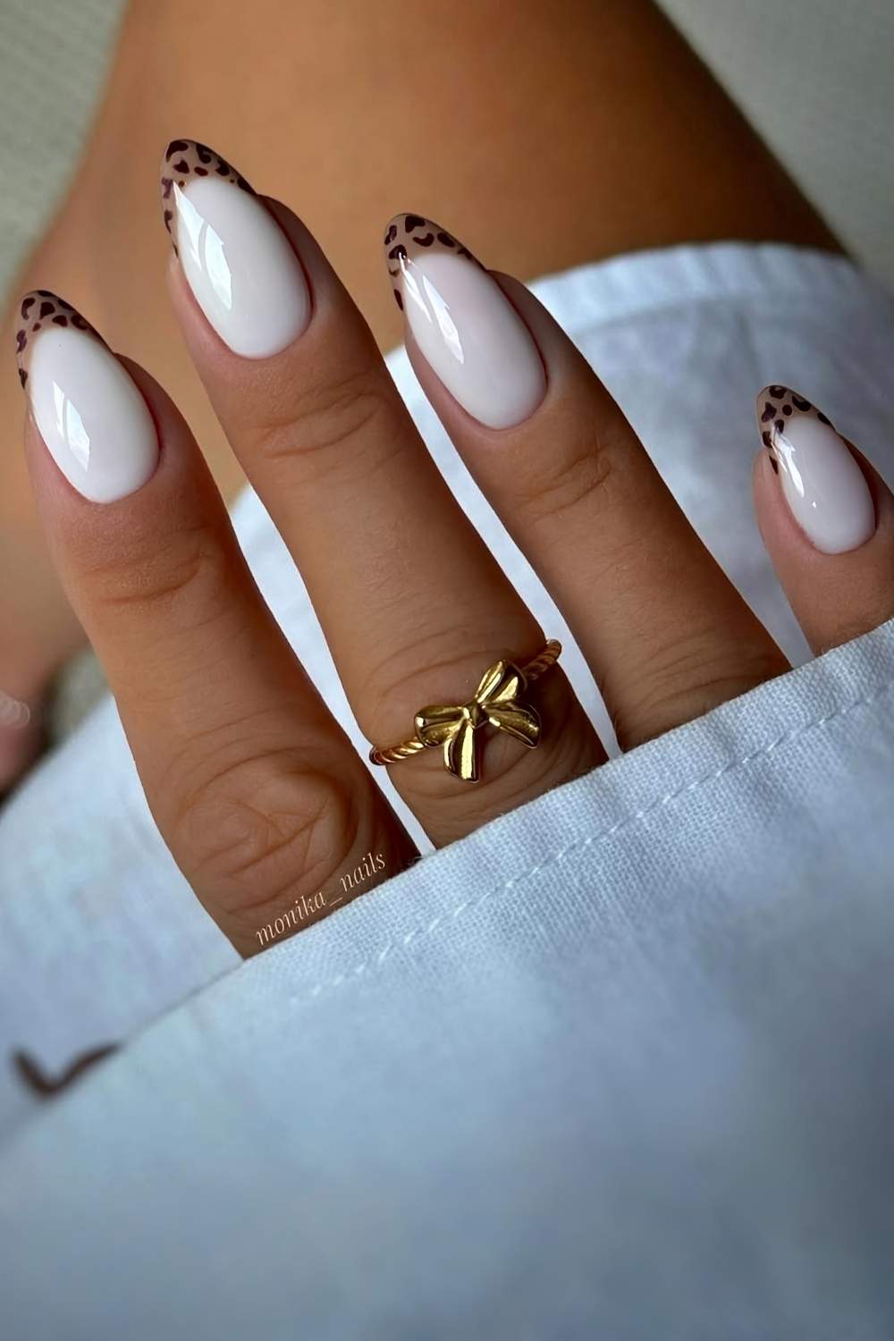 Nude Leopard Accent Burgundy French Nude Leopard Accent Burgundy French — Classy Animal Print Nails