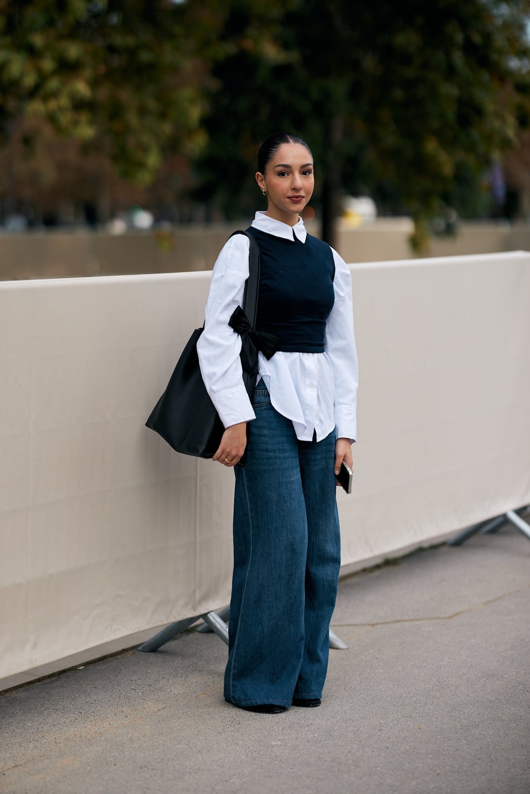Wide Leg Jeans With Collared Shirt And Vest Wide Leg Jeans With Collared Shirt And Vest — Classy Baggy Outfits