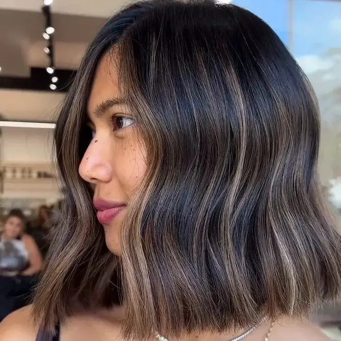 Chin Length Bob With Subtle Blonde Chin Length Bob With Subtle Blonde — Classy Balayage Hair
