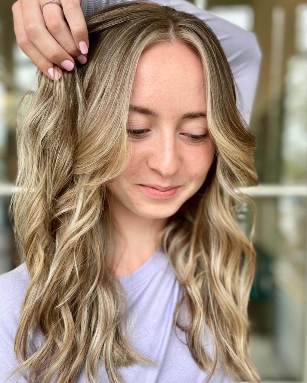 Golden Blonde Balayage In Loose Waves Golden Blonde Balayage In Loose Waves — Classy Balayage Hair Blonde