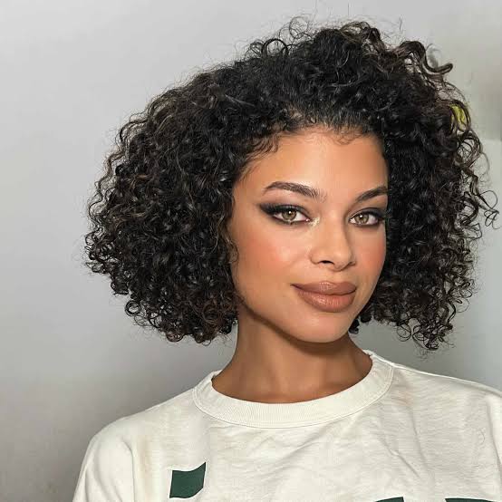 Collarbone Black Curly Bob — Classy Black Curly Hair