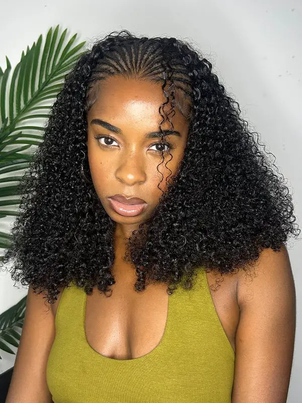 Collarbone Black Curly Hair With Braids — Classy Black Curly Hair