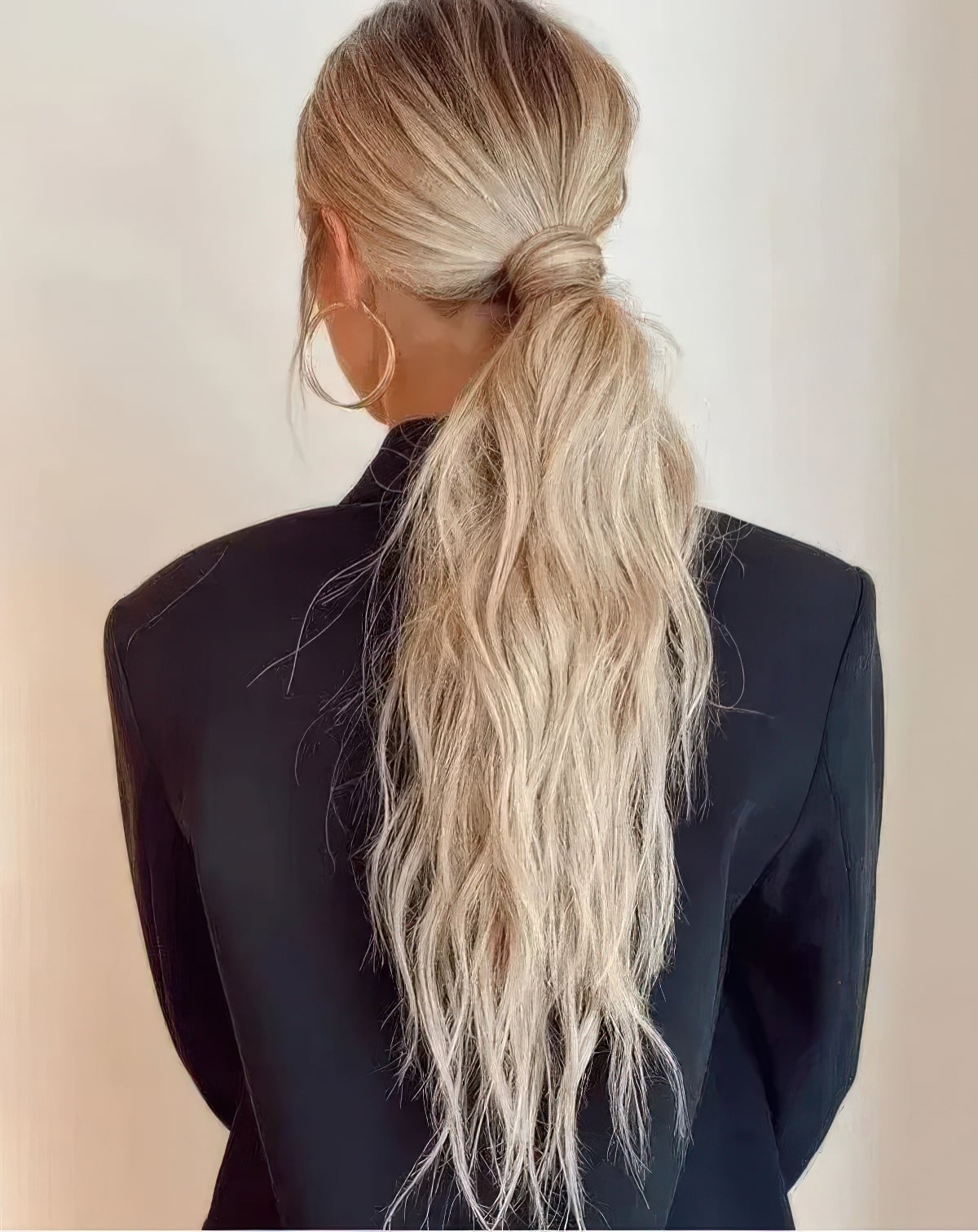 Ash Blonde Ponytail With Darker Roots — Classy Blonde Ponytail