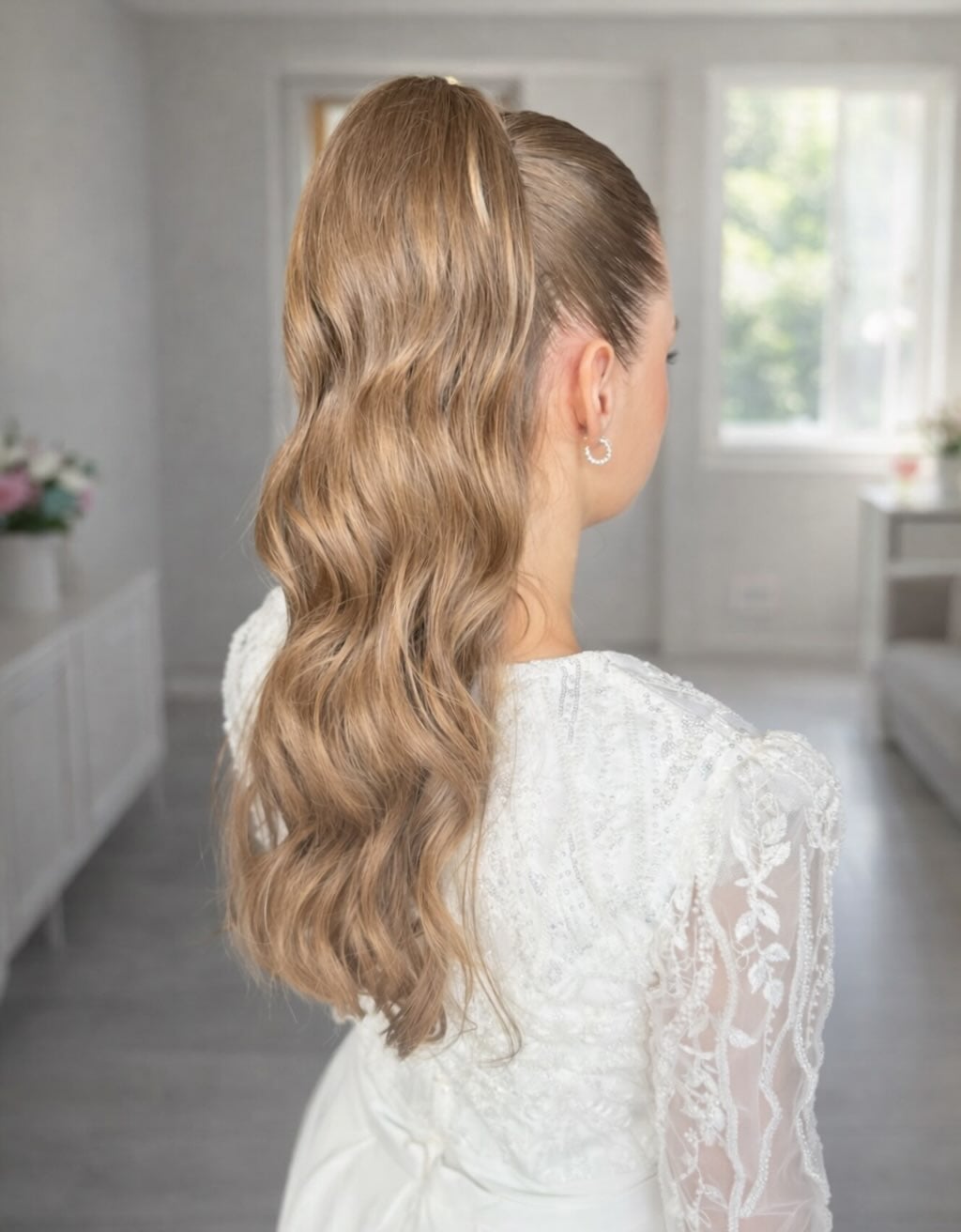 Long Ash Blonde Wavy Ponytail — Classy Blonde Ponytail
