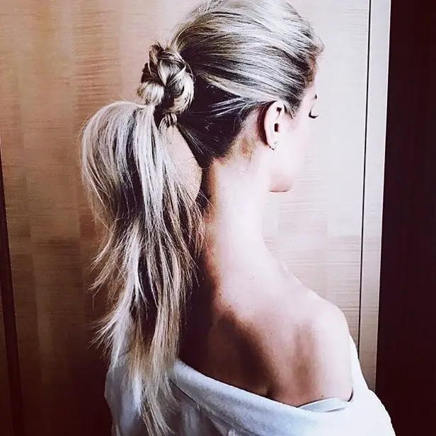 Textured Ash Blonde Ponytail With Braid — Classy Blonde Ponytail