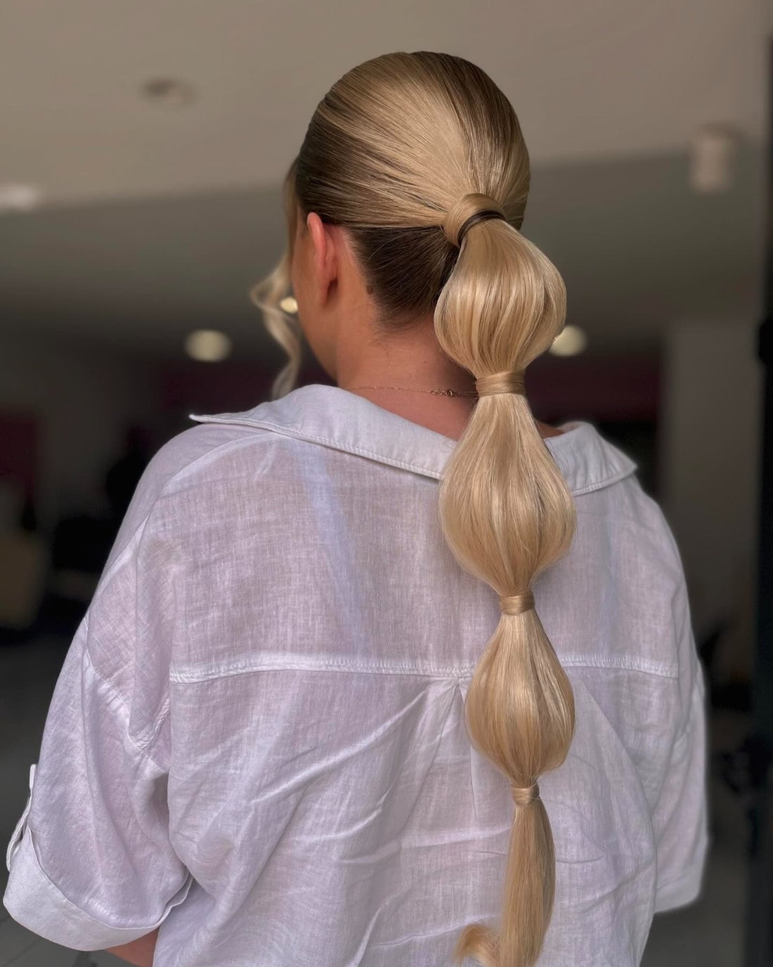 Bubble Ponytail Ash Blonde — Classy Blonde Ponytail