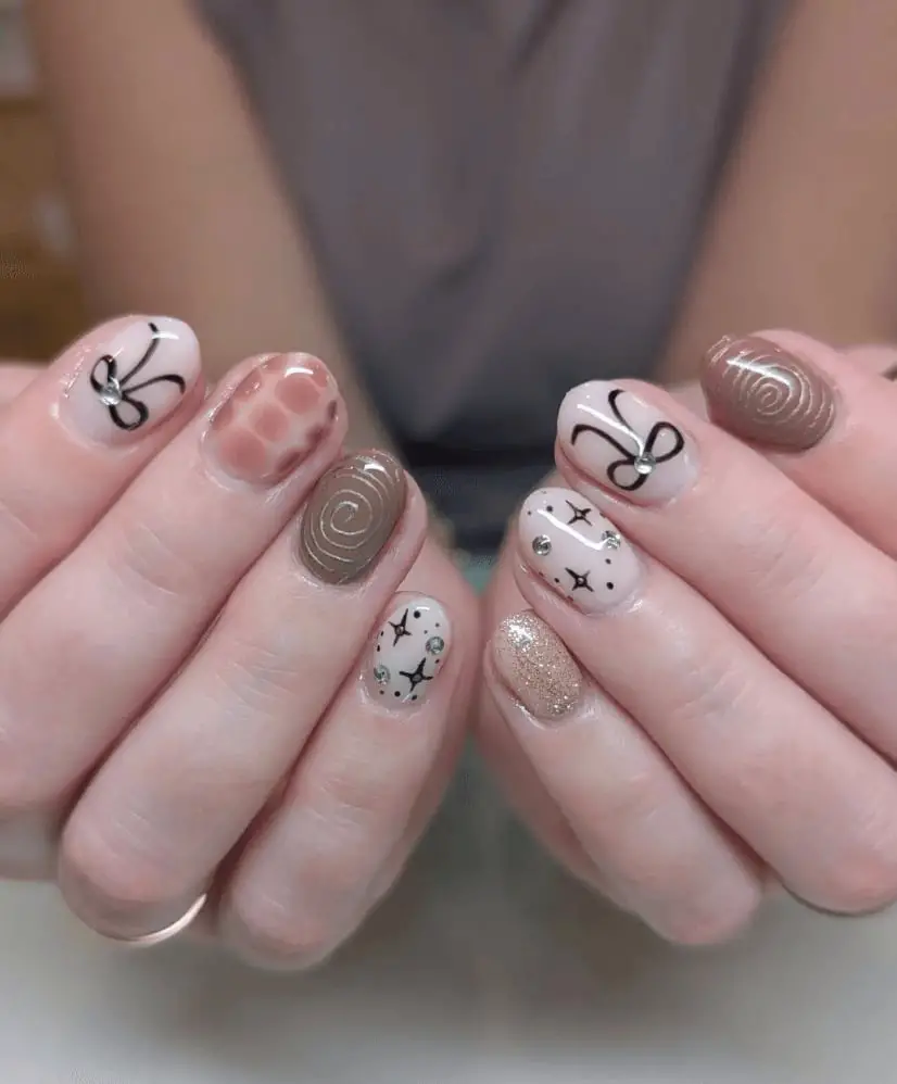 Short Almond Variety Of Boho Designs Short Almond Variety Of Boho Designs — Classy Boho Nails