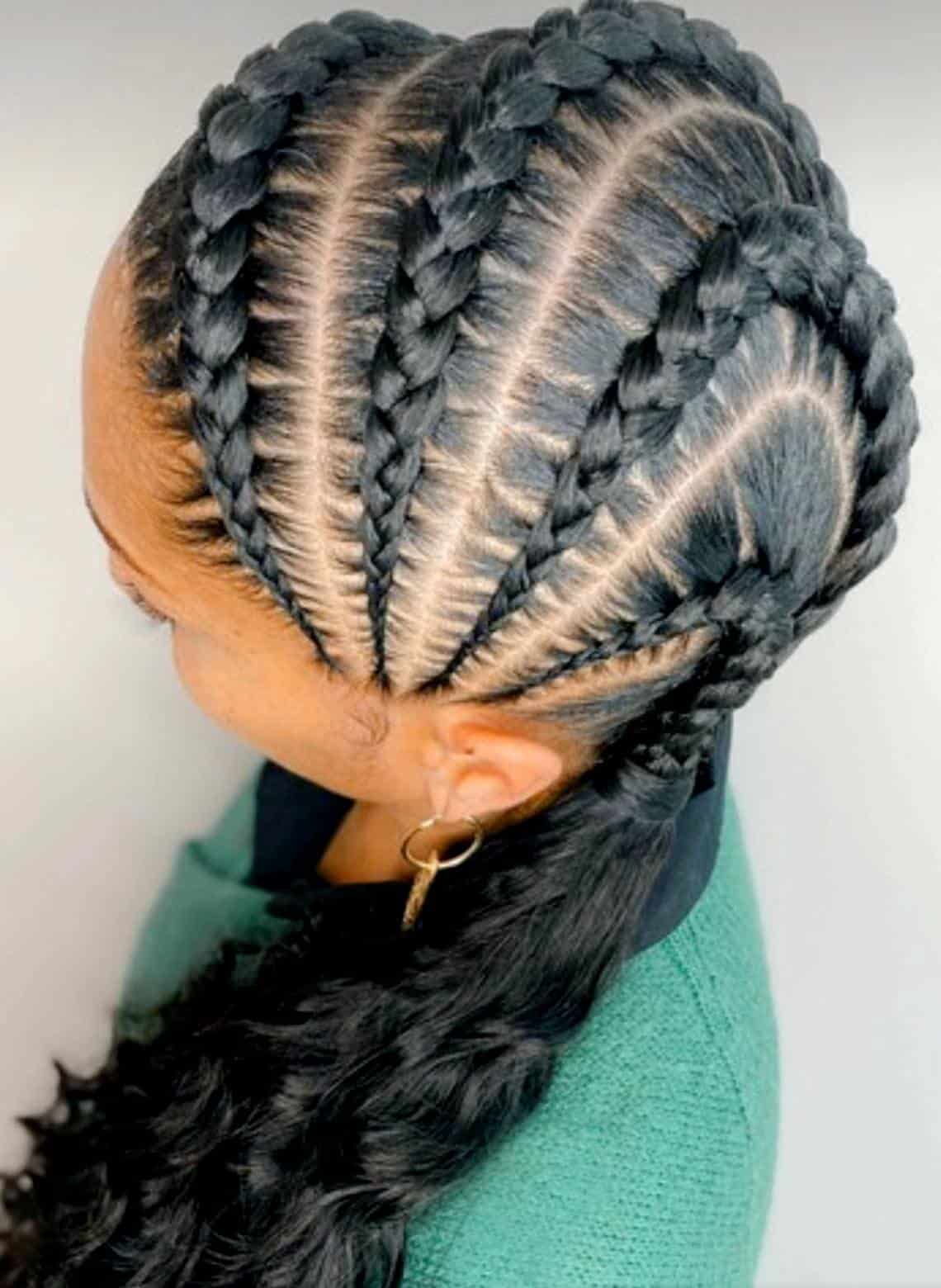 Black Stitch Braids Into Wavy Ponytail Black Stitch Braids Into Wavy Ponytail — Classy Braided Styles