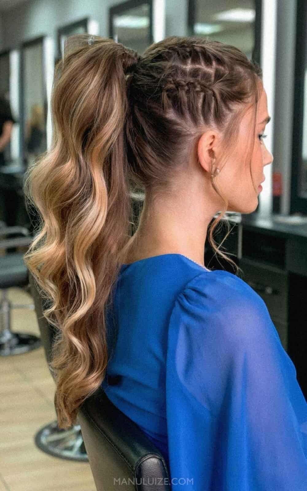 Dark Blonde Ponytail with Braided Crown — Classy Braiding Hair