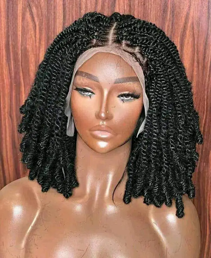 Black Twisted Braids Bob — Classy Braids Wig