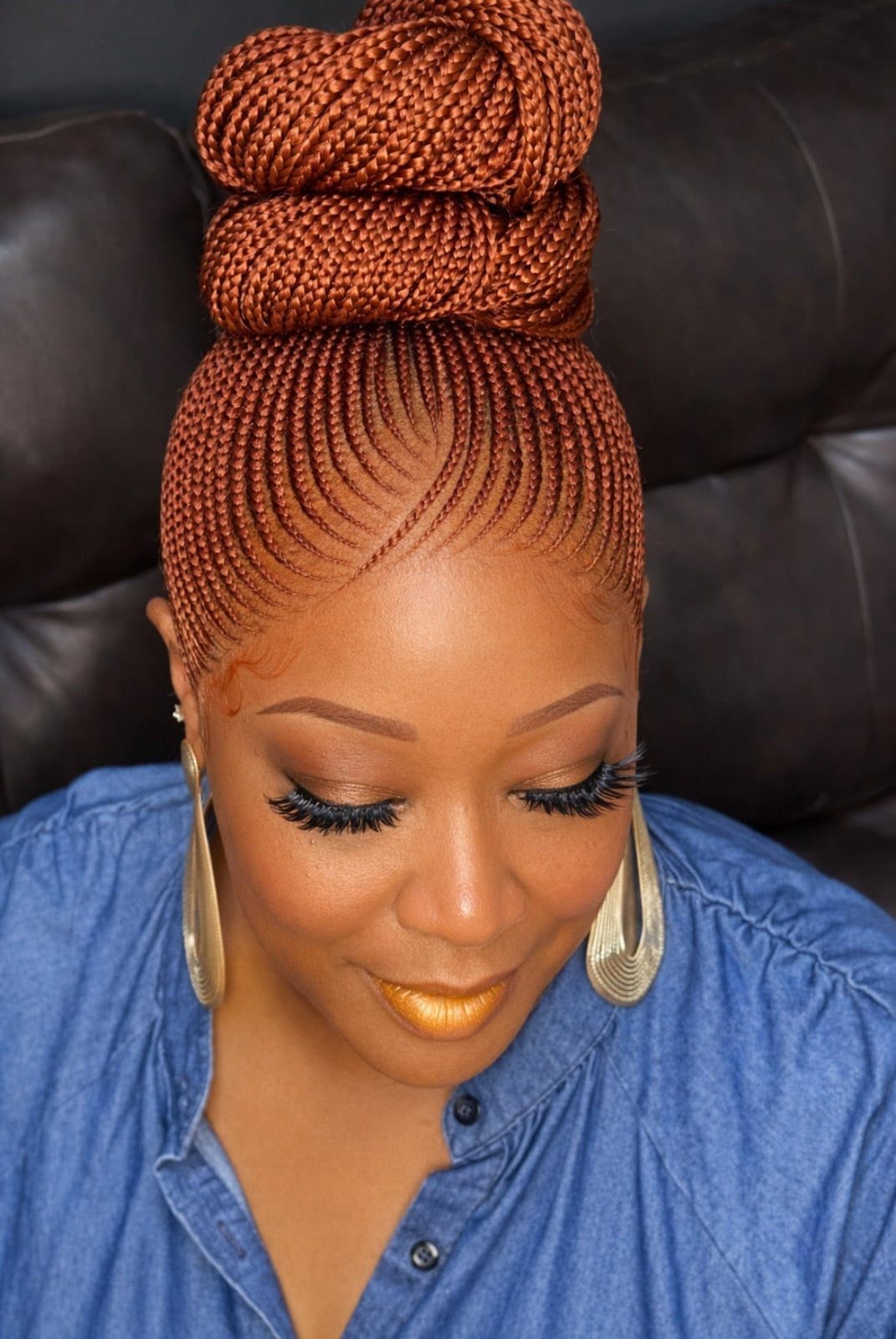 Copper Micro Braids Bun — Classy Braids Wig