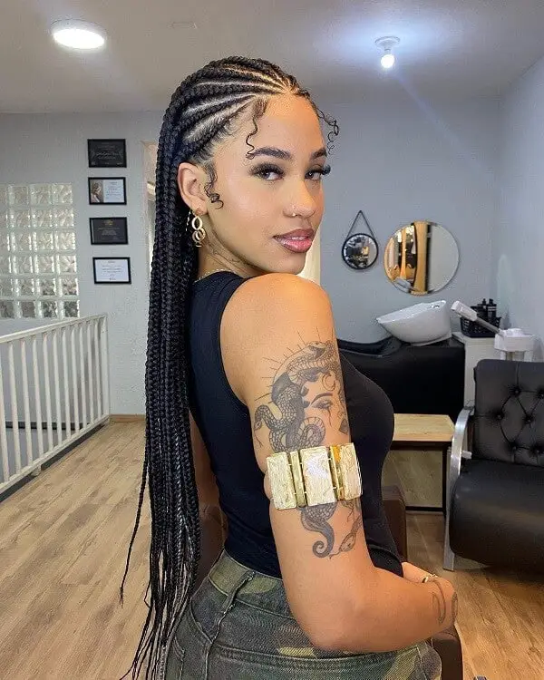 Box Braids With Curly Tendrils — Classy Braids Wig