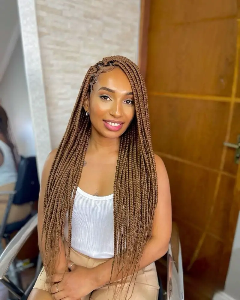 Medium Brown Wavy Braids — Classy Braids Wig