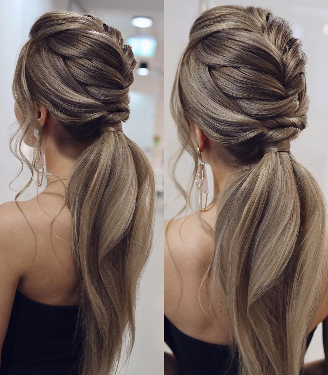 Ash Blonde Twisted High Ponytail Ash Blonde Twisted High Ponytail — Classy Bridal Hairstyles