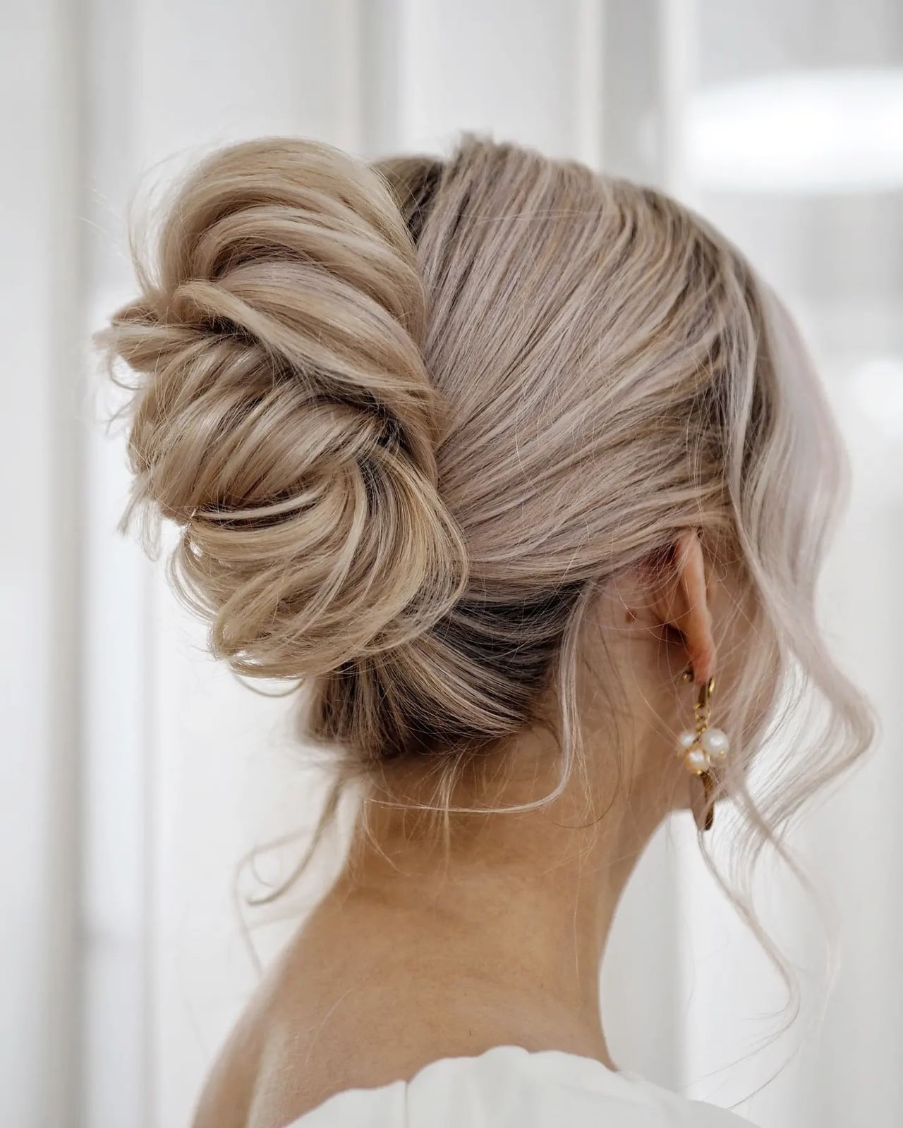 Voluminous Ash Blonde Twisted Updo — Classy Bridesmaid Hair Updo