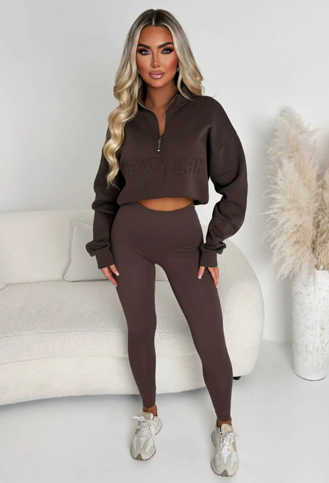 Monochromatic Brown Loungewear Set Monochromatic Brown Loungewear Set — Classy Brown Leggings Outfit
