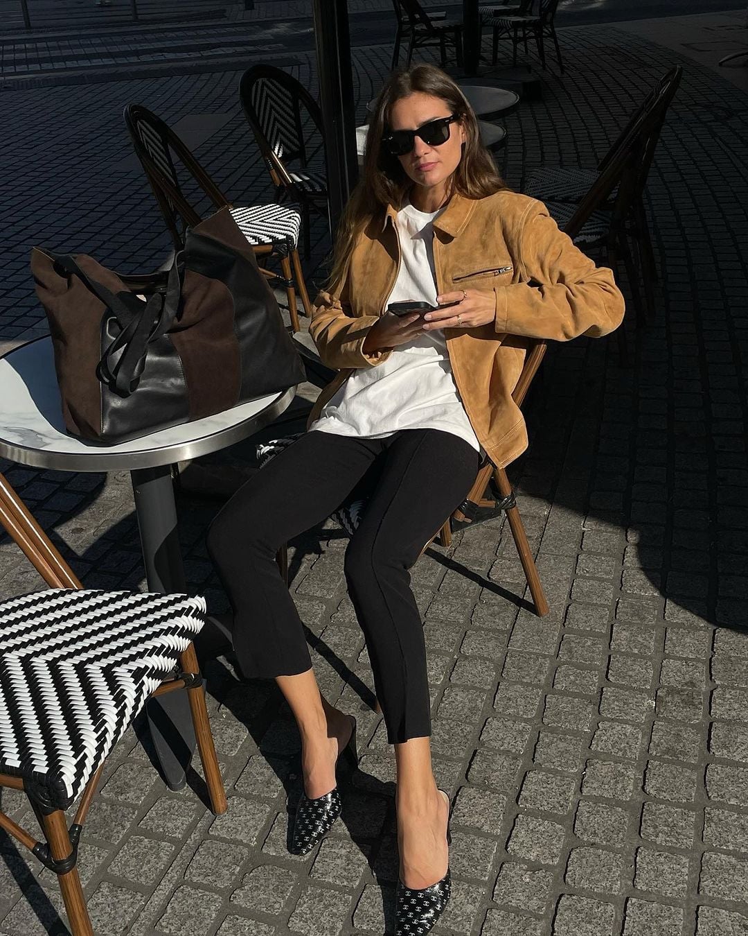 Tan Suede Jacket With Cropped Pants — Classy Brown Suede Jacket Outfit