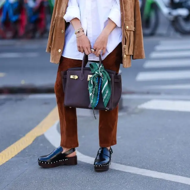 Brown Corduroy Trousers with a White Shirt and Suede Jacket Brown Corduroy Trousers with a White Shirt and Suede Jacket — Classy Brown Trousers Outfit