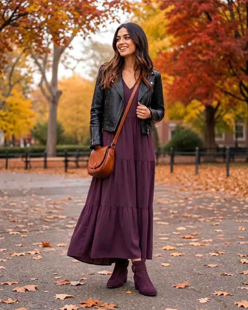 Casual Autumn Day with Burgundy Ankle Boots Casual Autumn Day with Burgundy Ankle Boots — Classy Burgundy Boots Outfit