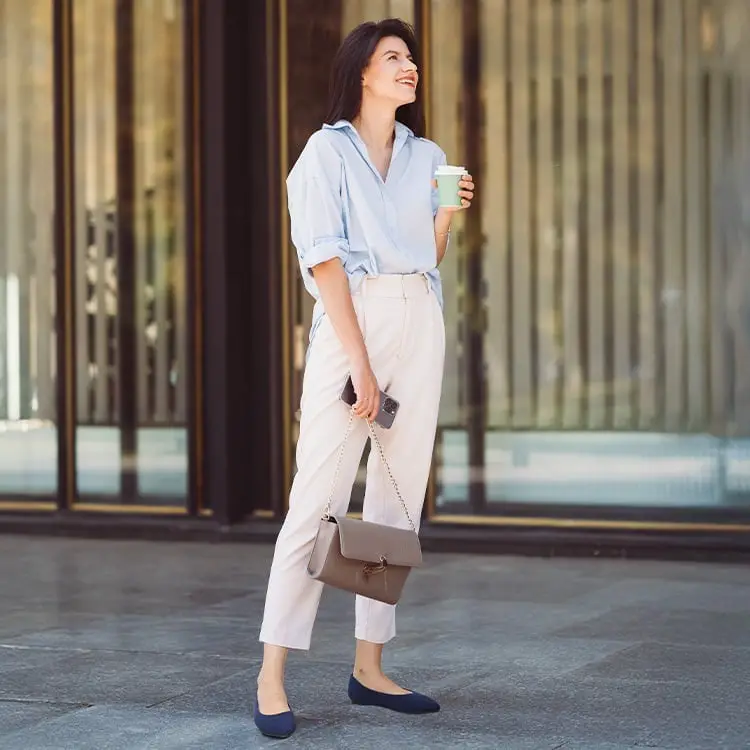 Light Blue Shirt With Cream Trousers Light Blue Shirt With Cream Trousers — Classy Business Casual Outfits