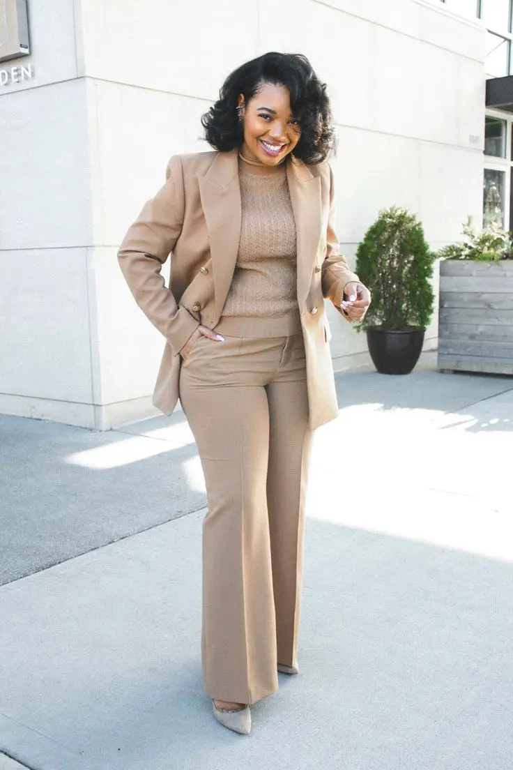 Denim Pencil Skirt with Pink Top and Belted Jacket Denim Pencil Skirt with Pink Top and Belted Jacket — Classy Business Outfits