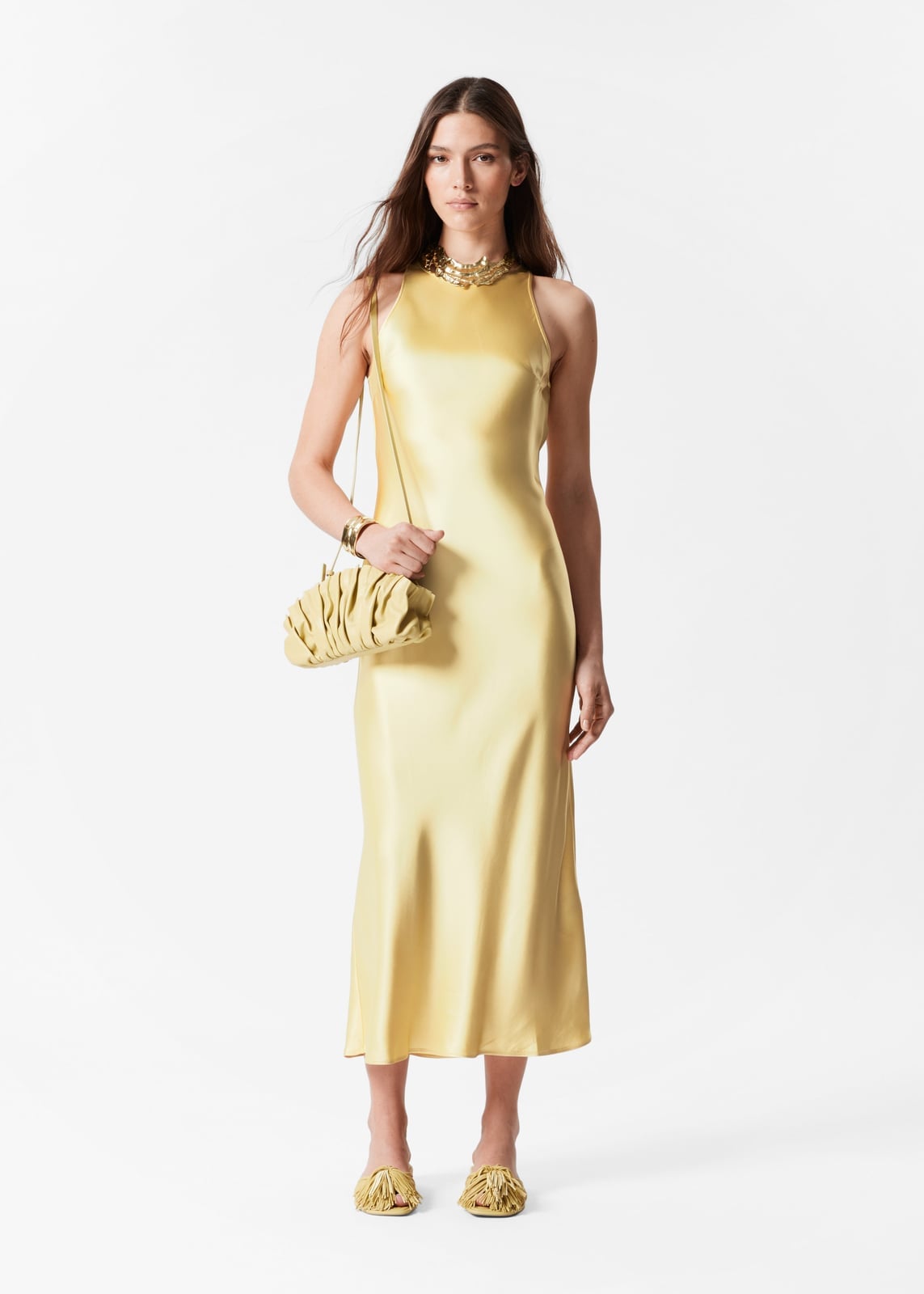 Butter Yellow Sleeveless Silk Blend Slip Dress Butter Yellow Sleeveless Silk Blend Slip Dress — Classy Butter Yellow Dress