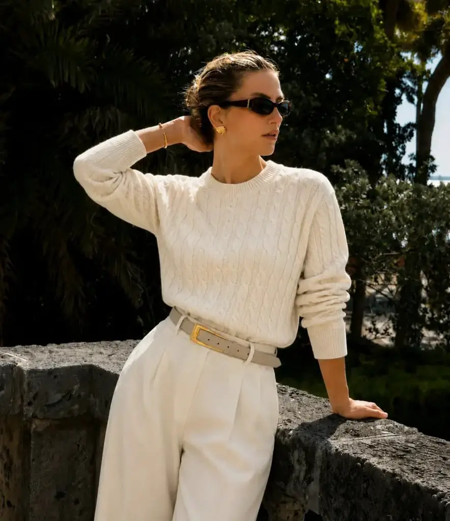 Cream Cable Knit Sweater Defines Relaxed Capsule Style Cream Cable Knit Sweater Defines Relaxed Capsule Style — Classy Capsule Wardrobe
