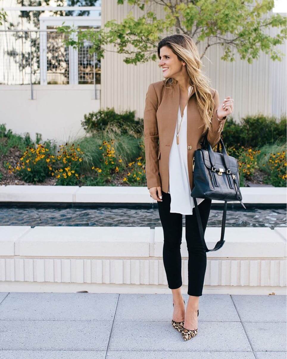 Black Straight Leg Jeans with Leopard Heels — Classy Casual Jeans Outfit
