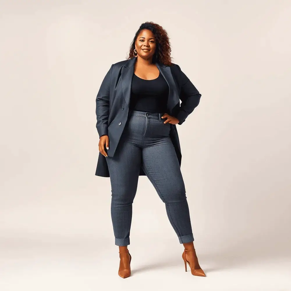 Oversized Blazer Over Fitted Top With Wide Leg Jeans — Classy Casual Outfits