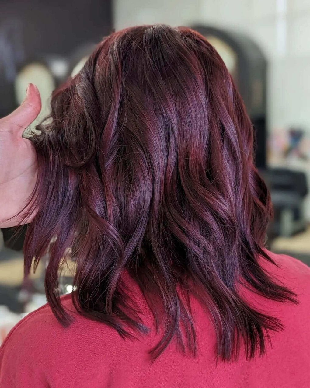 Shoulder Length Deep Burgundy With Cherry Undertones — Classy Cherry Balayage