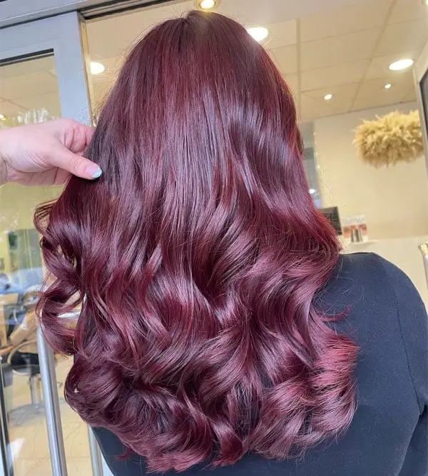 Mid-Back Length Rich Cherry Red With Lighter Tones — Classy Cherry Balayage