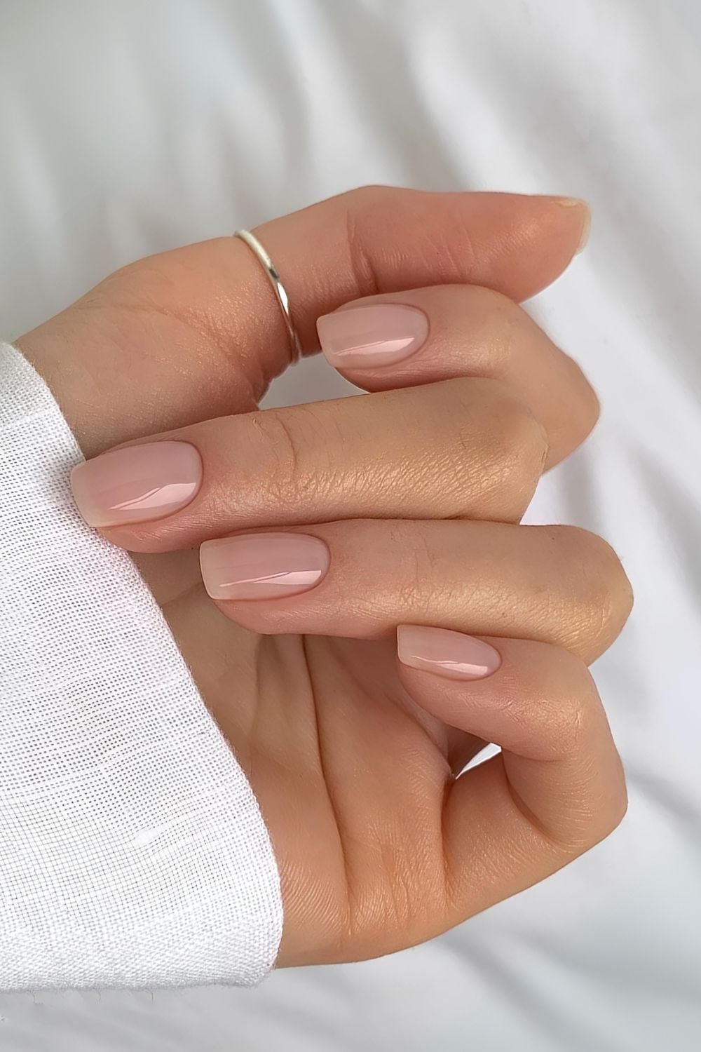 Short Square Sheer Nude Glossy Nails Short Square Sheer Nude Glossy Nails — Classy Clean Girl Nails